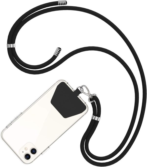 COCASES Crossbody Phone Lanyard Strap with Patch, Adjustable Nylon Neck Strap Necklace Phone Compatible with Most Smartphones