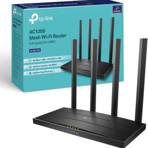 TP-Link Archer C6 Router WiFi AC1200Mbps, WiFi Router,Gigabit Ethernet Ports, VPN Router Server, Easy Setup, Internet Booster Routers, WiFi Booster, WPA3, Gaming Xbox PS4 Steam, Easy Setup,EasyMesh
