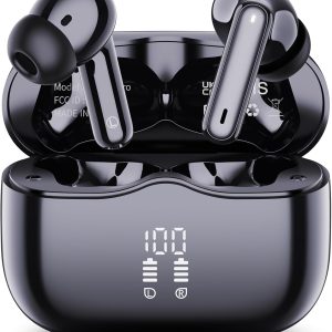 Wireless Earbuds, Bluetooth 5.3 Headphones in Ear with HiFi Stereo Deep Bass, 40H Playtime Wireless Earphones mit 4 ENC Noise Cancelling Mic, IP7 Waterproof Bluetooth Earbuds, LED Display, Fast Charge