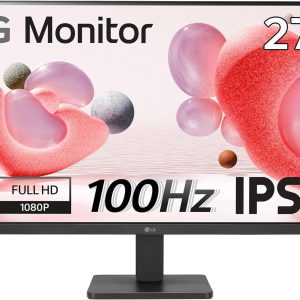 LG Electronics Monitor 27MR400-B, 27 Inch, Full HD 1080p, 100Hz, 5ms GtG, IPS Panel, AMD FreeSync, Smart Energy Saving, Anti-Glare, HDMI, Matte Black