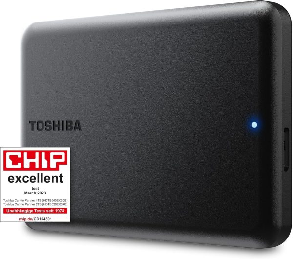 Toshiba Canvio Partner 2TB Portable 2.5’’ External Hard Drive, USB 3.2, Mac & Windows compatible. Xbox, PS4, PS5 (HDTB520EK3AB)