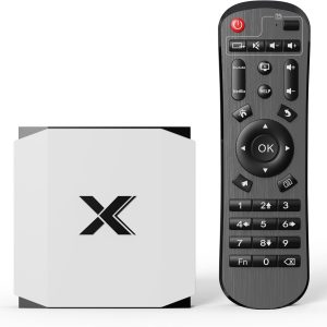 Android TV Box Quad-Core 4GB RAM 32GB ROM, Smart TV Box Connexion HDMI 4k@60Hz 2.4G/5G, TV Box Android OS with Dual WIFI RJ-45 Bluetooth 5.0 Android Box with USB Media Player
