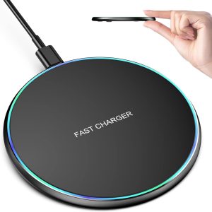 Wireless Charger, Wireless Charging Pad for iPhone 16/15/14/13/12/11 Pro/Pro Max/XS Max/XR/SE, Wireless Charging Mat Station for Samsung Galaxy S25/S22/S21S20/S10/S9/Note10/9, AirPods 2/Pro