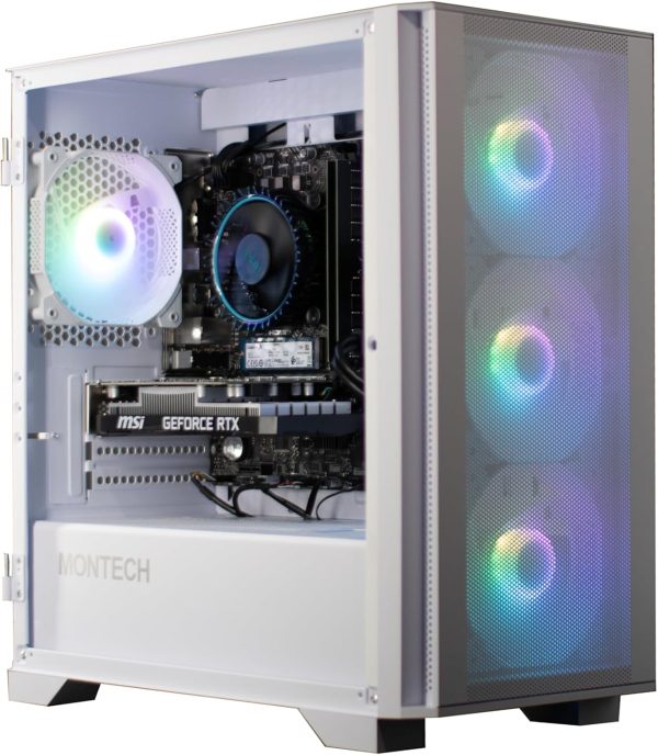Gamer PC AMD Luna 5 White • Ryzen 5 5500 • RTX 3050 6GB DDR6 • 16GB 3200MHz DDR4 • 1TB NVME SSD • White Mesh RGB Gaming PC Tower Computer • WiFi • Windows 11