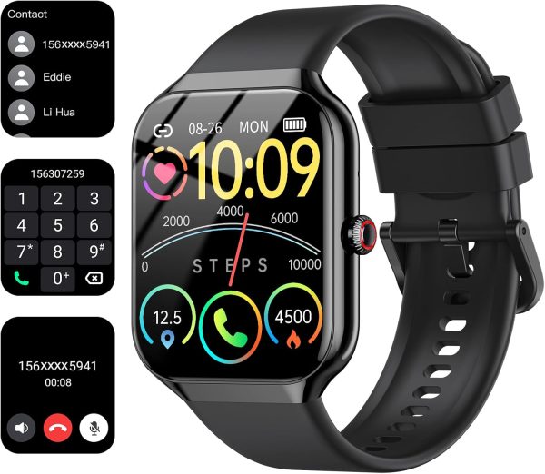 Smart Watch for Men Women Answer/Make Call, 1.96" HD Touch Screen SmartWatch,Heart Rate/SpO2/Sleep Monitor, 100+ Sport Activity Tracker Step Counter, IP68 Waterproof Fitness Tracker for Android iOS