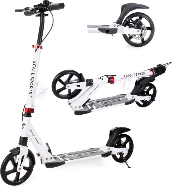 Two Wheeled Folding 3 size Adjustable Kick Scooter for Kids 7+, Scooter with Dual Brakes, 200mm big Wheels Scooter for Adults up 100kg Teens and children, Double Absorption