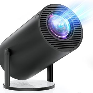 [Built-in Apps & Android 11.0] Mini Projector Portable 18000 Lux Projector 4K Supported 180° Rotation & Auto Keystone, Outdoor Projector Compatible with TV Stick/Windows/iOS/Android/HDMI/USB