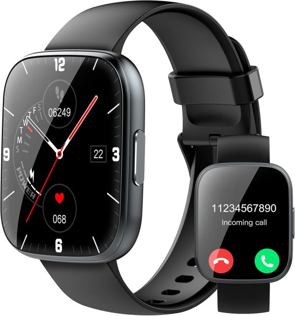 Smart Watch for Men Women Answer/Make Calls, 1.95" Fitness Watch with Hear Rate/Sleep Monitor, Fitness Tracker 110+ Sports Modes Activity Trackers IP68 Waterproof Smartwatch for iOS Android, Black