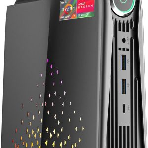 S3A Mini Gaming PC, AMD Ryzen 9 6900HX (8C/16T, up to 4,9 GHz), 16GB DDR5 4800MHz 512GB NVME PCIe3.0 SSD,AMD Radeon Graphics(Radeon 680M), Mini Desktop pc with 3-Mode Adjustment|WIFI6