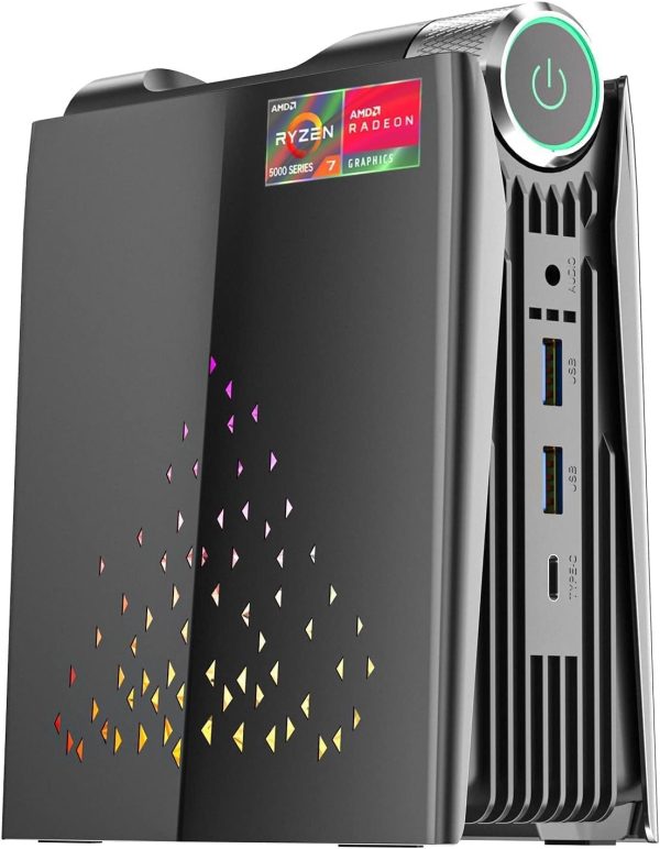 S3A Mini Gaming PC, AMD Ryzen 9 6900HX (8C/16T, up to 4,9 GHz), 16GB DDR5 4800MHz 512GB NVME PCIe3.0 SSD,AMD Radeon Graphics(Radeon 680M), Mini Desktop pc with 3-Mode Adjustment|WIFI6