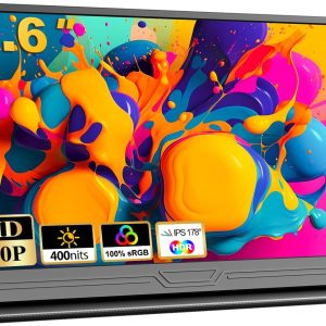Portable Monitor, 15.6 inch 1080P FHD IPS Second External Monitor with USB-C Mini HDMI Port, Second Screen Compatible with PC, Laptop, MacBook, Gaming Device