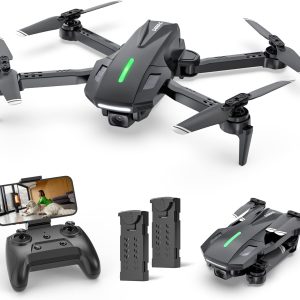 D70 Mini Drone for Kids Adults with Camera, 1080P HD Foldable RC Quadcopter for Boys Girls with Headless Mode, Tap Fly, 360° Flips, Voice and Gesture Control, 2 Modular Batteries