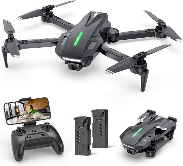 D70 Mini Drone for Kids Adults with Camera, 1080P HD Foldable RC Quadcopter for Boys Girls with Headless Mode, Tap Fly, 360° Flips, Voice and Gesture Control, 2 Modular Batteries