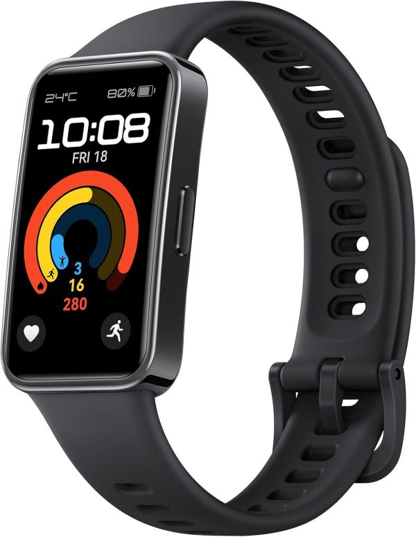 HUAWEI Band 9, Bluetooth, iOS & Android, Up to 14 Days Battery Life, Comfortable Wear, TruSleep 4.0, Scientific Sleep Tracking, 100 Training Modes, Smartband, Starry Black Fluoroelastomer Strap