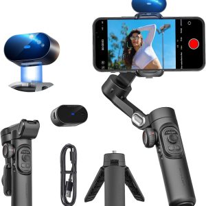 XE AI Version, Gimbal Stabilizer for Smartphone, NO APP AI Tracking, gesture control, 360° Inception gimbal with TikTok YouTube, 3-Axis Foldable handheld tripod for iphone& Android, XE AI