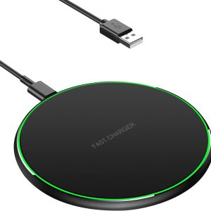 Fast Wireless Charger, Qi Induction Charger Compatible with iPhone 14/15/16/13/12/11/ Pro/XS Max/XR/XS/X,AirPods 2/3/Pro,Samsung Galaxy S23/S22/S21/S10/S9/S8/Note 20/10