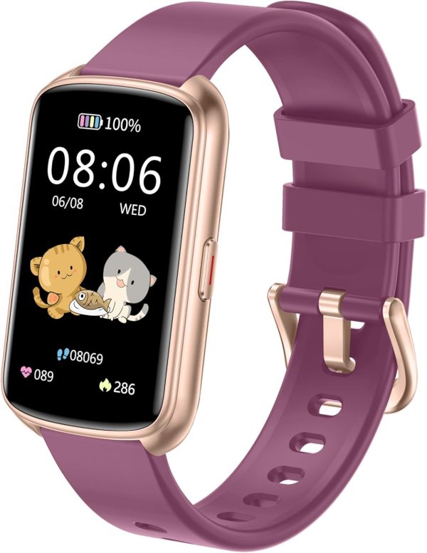 Fitness Tracker, 1.47 Inch Smartwatch, Touchscreen Activity Tracker with Thin Smartband Design, 5ATM Waterproof Fitness Watch SPO2 Heart Rate Monitor for Android/iOS, Purple