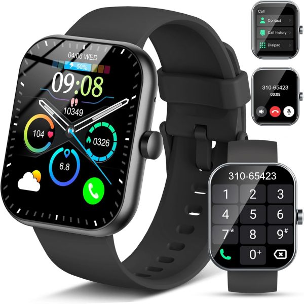 Smart Watch for Men Women (Answer/Make Call), 1.96"HD Screen Fitness Watch with Heart Rate/Sleep Monitor/SpO2/Pedometer, Activity Tracker 112 Sport Modes, IP68 Waterproof Smartwatch for IOS Android