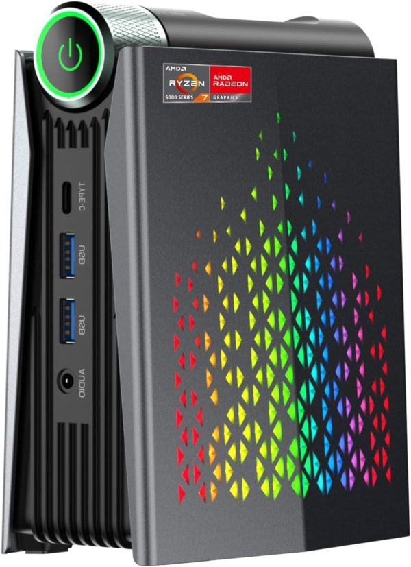 Mini PC Windows 11, AMD Ryzen 7 Pro 5875U (8C/16T, up to 4.5Ghz) 16GB RAM 512GB NVMe SSD Mini Gaming PC, Mini Desktop Pc with 3-mode Adjustment, WiFi 6/BT5.2/HDMI/DP/Type-C 3 SCREEN OUTPUT