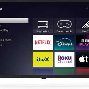 43" 4K UHD Roku Smart TV,43 Inch with Apple TV+,BBC, Netflix, Freeview Play,Dolby Audio,HDR,Dolby Vision,HDMI USB Port UHD Television,Large Screen for Living Room and Office