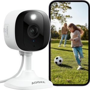 Outdoor Security Camera - 2K CCTV Camera Systems IP65 Waterproof, Home/House WiFi Indoor for Pet Dog Baby, Human Detection, 24/7 Storage Colour Night Vision Smart Siren Work with Alexa C1