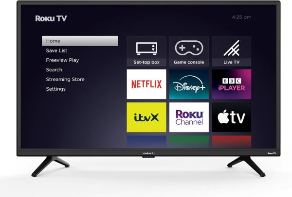 Roku 32 inch LED Smart TV, BBC, Netflix, Freeview Play, with Apple TV+, Voice Assistant, Dolby Audio Television