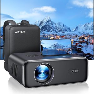 【Auto Focus & Keystone】Projector, 30000 Lumen WiFi 6 Bluetooth Full HD 1080P Portable Projector Supported 4K, 4D/4P Keystone 50% Zoom 300" Display Home Cinema Projector for Smartphone/TV Stick/PPT/PS5