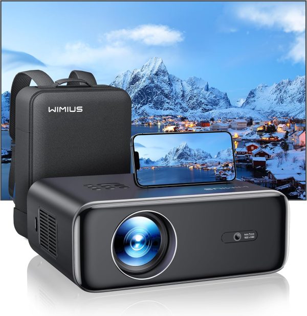【Auto Focus & Keystone】Projector, 30000 Lumen WiFi 6 Bluetooth Full HD 1080P Portable Projector Supported 4K, 4D/4P Keystone 50% Zoom 300" Display Home Cinema Projector for Smartphone/TV Stick/PPT/PS5